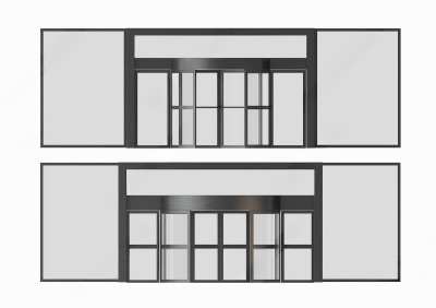 现代旋转门3D模型下载